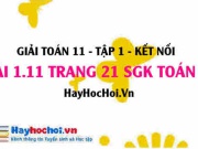 Bài 1.11 SGK Toán 11 tập 1 Kết nối tri thức